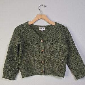 Baum Und Pferdgarten  Crop  Green Knit Cardigan Wool/alpaca Blend Size Small.
